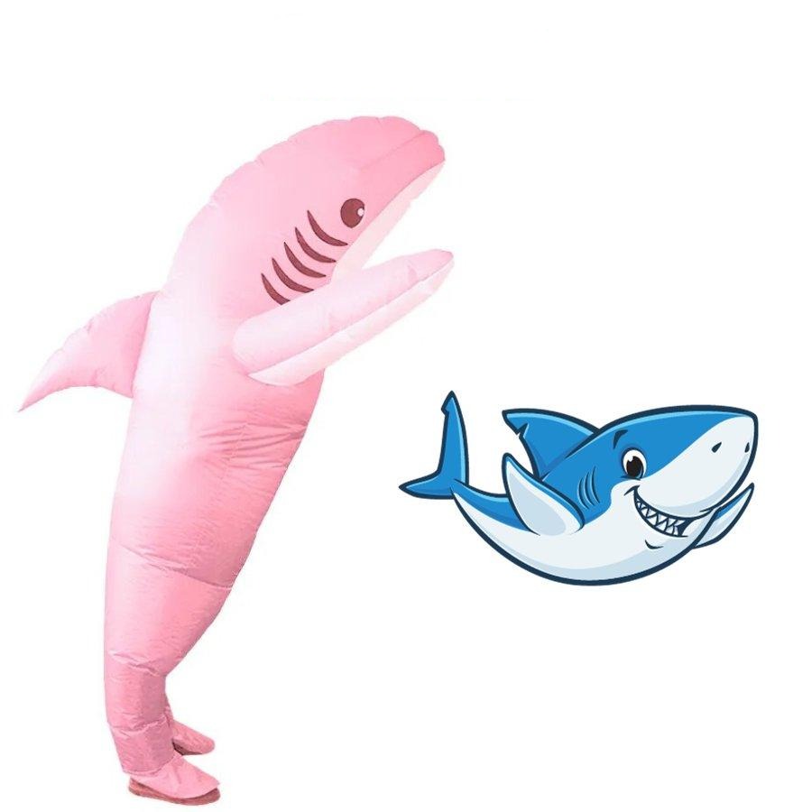 Fantasia Inflável Tubarão Baby Shark - Adulto - Fantasia Infantil
