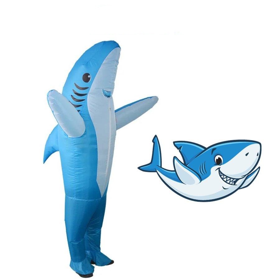 Fantasia Inflável Tubarão Baby Shark - Adulto - Fantasia Infantil